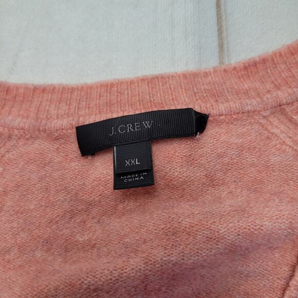 J. Crew supersoft yarn alpaca pink knit sweater V neck merino wool - Picture 4 of 11